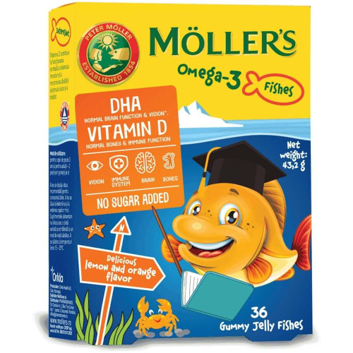 Möller’s Омега-3 желирани рибки с вкус на портокал х 36 броя