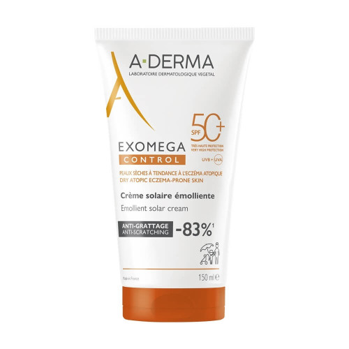 A-Derma Exomega Control Слънцезащитен емолиентен крем SPF50+ 150 мл