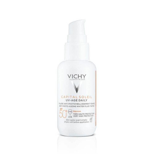 Vichy Capital Soleil UV-Age Слънцезащитен противостареещ тониран флуид SPF50+ 40 мл