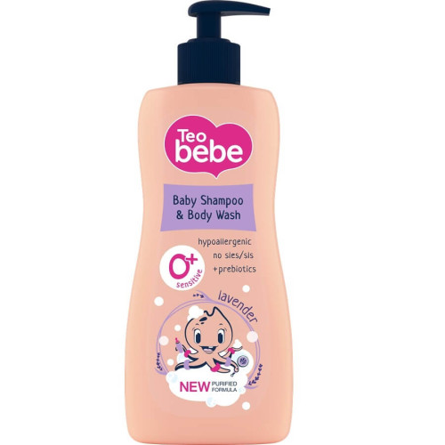 Тeo Bebe Шампоан и Душ гел 2в1 с екстракт от лавандула 400 мл