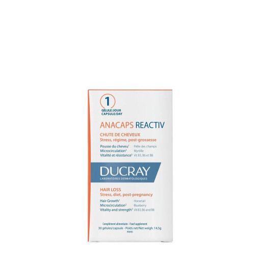 Ducray Anacaps Reactive Хранителна добавка срещу реактивен косопад х 30 капсули
