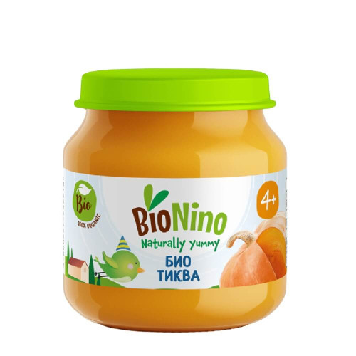 BioNino Био зеленчуково пюре тиква 4М+ 120 г