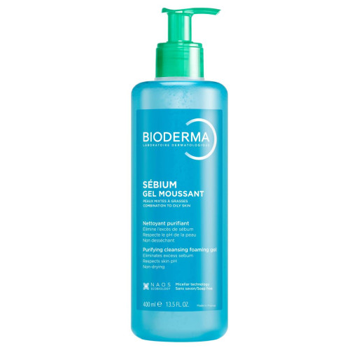 Bioderma Sebium Измиващ гел за комбинирана и мазна кожа 400 мл Помпа