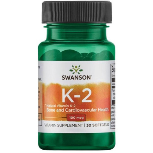 Swanson K-2 Високоефективен Натурален Витамин К2 за костите х30 капсули