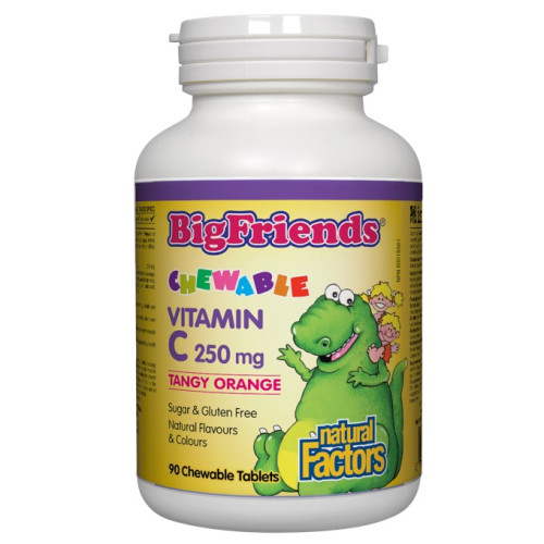 Natural Factors Big Friends Chewable Vitamin C Orange Витамин C за деца 250 мг х 90 дъвчащи таблетки