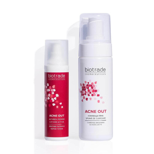 Biotrade Acne Out Активен лосион за акнеична кожа 60 мл + Biotrade Acne Out Почистваща пяна за лице 150 мл Комплект