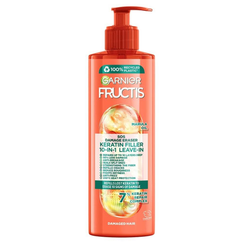 Garnier Fructis SOS Damage Eraser Крем за суха и увредена коса 10в1 с масло от марула и течен кератин 400 мл