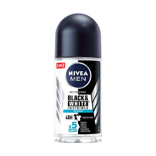 Nivea Men Black & White Invisible Fresh Дезодорант рол- он против изпотяване за мъже 50 мл