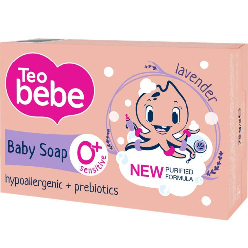 Teo Bebe Бебешки крем-сапун с екстракт от лавандула 0+ месеца 75 гр