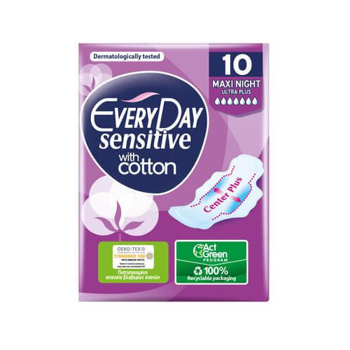 Everyday Sensitive Maxi Night Дамски превръзки х10 бр