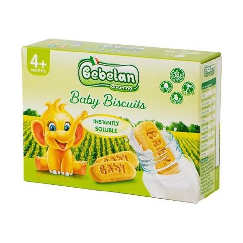 Bebelan Baby Biscuits Бързо разтворими бебешки бисквити 4М+ х250 гр
