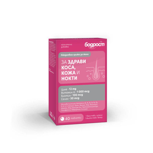 Бодрост за здрави коса, кожа и нокти х 40 таблетки Sopharma