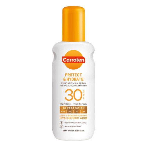 Carroten Protect & Hydrate Слънцезащитно мляко за тяло спрей SPF30 200 мл