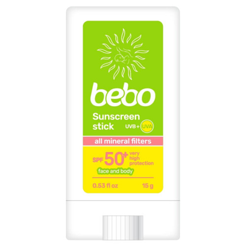 Bebo Слънцезащитен минерален стик SPF50+ 15 гр