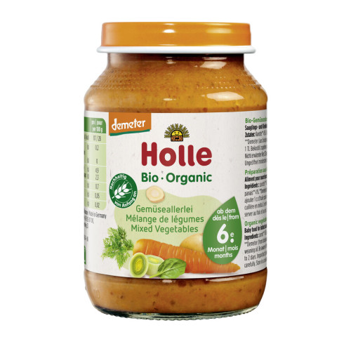Holle Био пюре зеленчуков микс 6М+ 190 гр