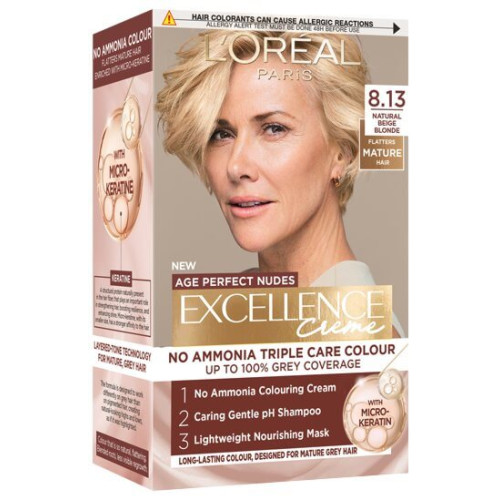 L’Oreal Excellence Creme Age Perfect Nudes Безамонячна боя за коса, цвят 8.13 Beige Blond
