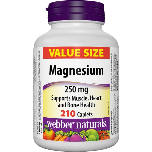 Webber Naturals Магнезий оксид, малат, глицерофосфат 250 мг x210 каплети