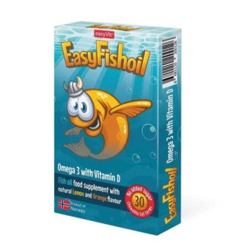 EasyFishoil Рибено масло + витамин D х 30 дъвчащи таблетки