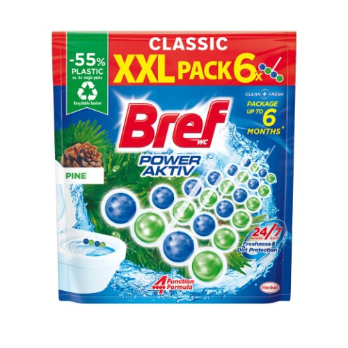 Bref Classic WC Power Active Pine XXL Ароматизатор за тоалетна бор 6 х 50 гр