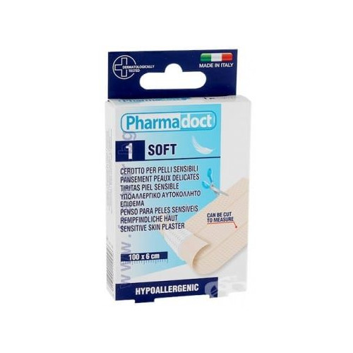 Pharmadoct Soft Пластир лента за чувствителна кожа телесен цвят 100 см х 6 см