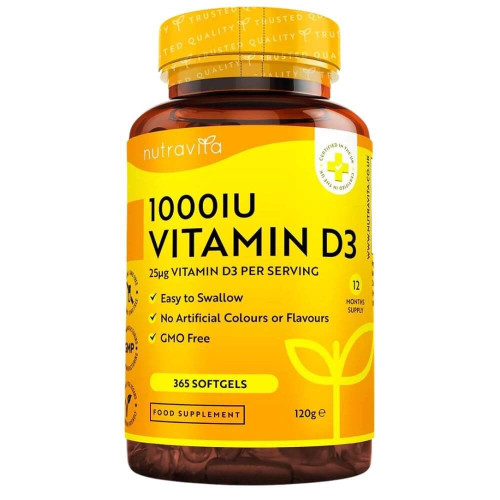 Витамин D3 1000 IU (25 ug) х 365 меки капсули Nutravita 