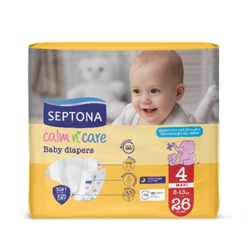 Septona Calm N'Care Пелени за бебета Maxi №4 8-13 кг 26 бр