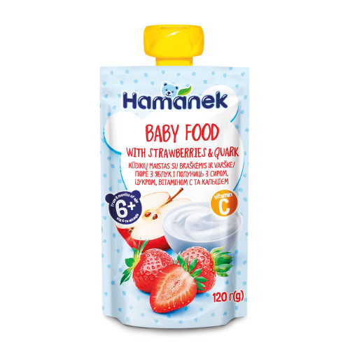 Hamanek Пауч с ягоди и кварк 6М+ 120 г