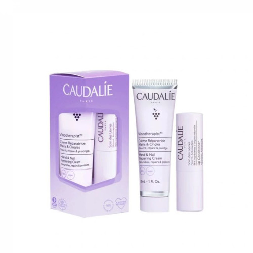 Caudalie Vinotherapist Крем за ръце и нокти 30 мл + Caudalie Балсам за устни 4.5 гр Комплект