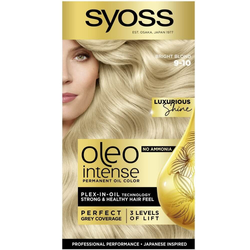 Syoss Oleo Intense Дълготрайна безамонячна крем боя за коса 9-10 Ярко рус