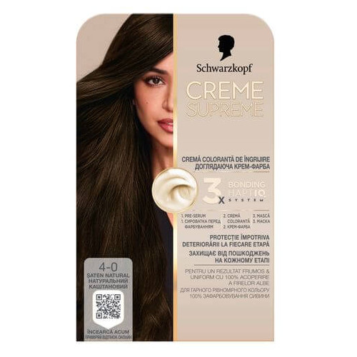 Schwarzkopf Creme Supreme Боя за коса 4-0 Естествено кафяво 182 мл