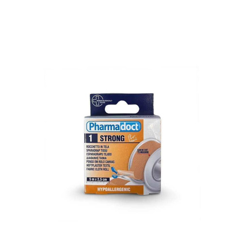 Pharmadoct Strong Хипоалергенен лейкопласт текстил 5 м х 2,5 см 
