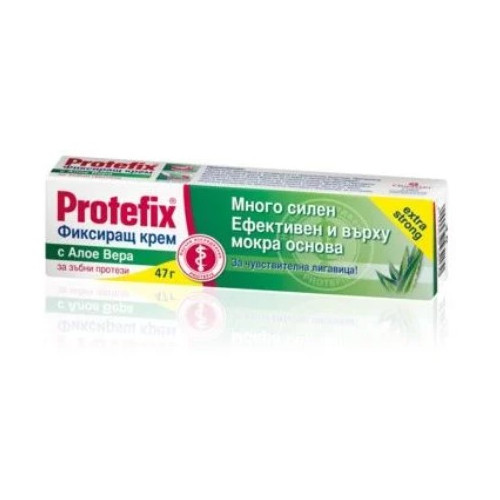 Protefix Фиксиращ крем за зъбни протези с алое вера за чувствителна лигавица 47 гр Queisser Pharma