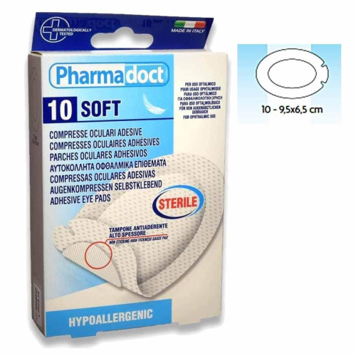 Pharmadoct Стерилна марля компрес за очи 9,5х6,5 см 10 бр