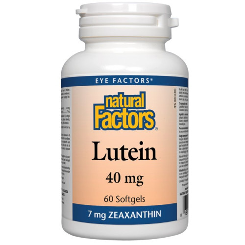 Natural Factors Lutein Лутеин за подобряване на зрението 40 мг х 60 капсули