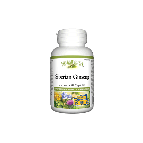 Natural Factors Siberian Ginseng Сибирски женшен за енергия и тонус 250 мг х 90 капсули