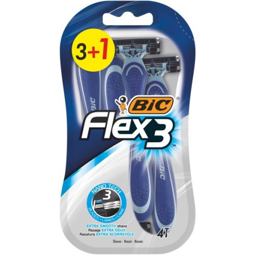Bic Flex 3 Самобръсначка за многократна употреба за мъже х 3+1 бр