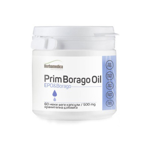 Herbamedica Prim Borago Oil Вечерна иглика и Бораго за хормоналната система 500 мг х 60 V капсули