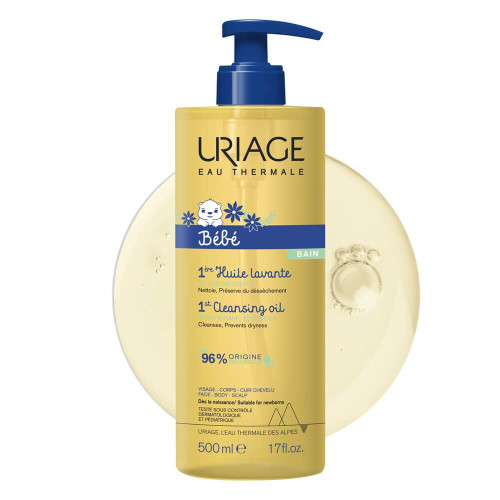 Uriage Bebe 1er Измиващо душ-олио за бебета и деца с органичен еделвайс 500 мл