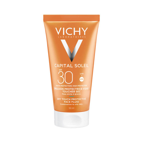 Vichy Capital Soleil Слънцезащитен матиращ флуид за лице за комбинирана до мазна кожа SPF30 50 мл
