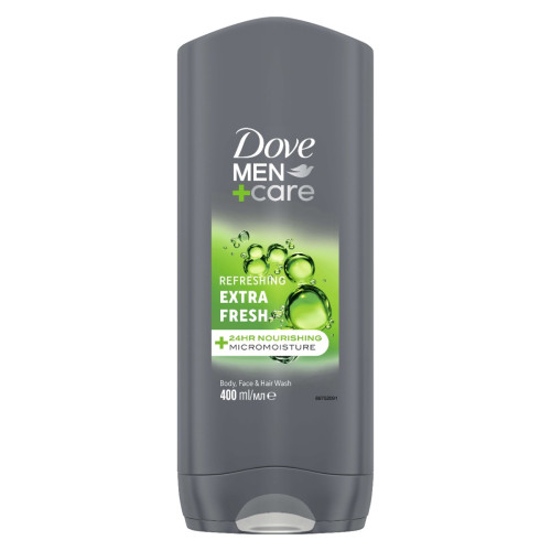 Dove Men+ Care Refreshing Extra Fresh душ гел за лице, тяло и коса за мъже 400 мл