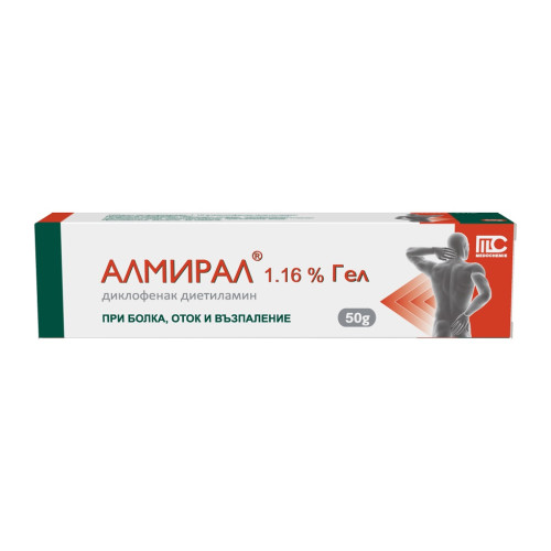 Алмирал 1,16% Гел При болка, оток и възпаление 50 гр Medochemie