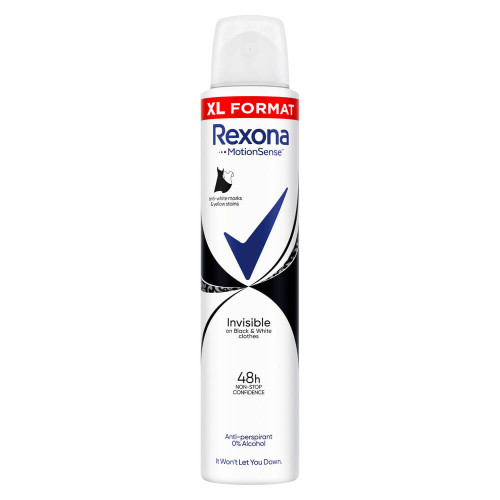 Rexona Invisible on Black + White Clothes Дезодорант против изпотяване 200 мл