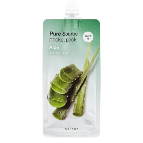 Missha Pure Source Pocket Pack Нощна хидратираща маска за лице с Алое Вера 10 мл