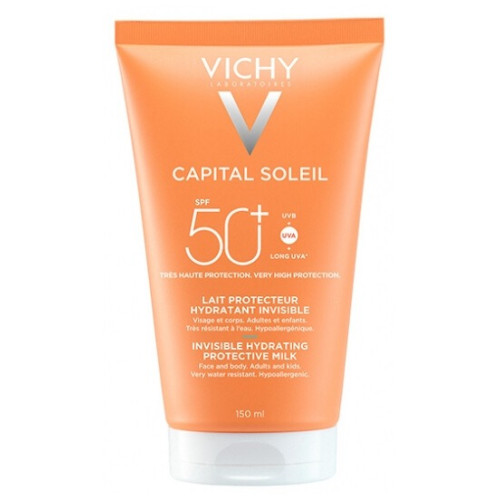 Vichy Capital Soleil Слънцезащитно хидратиращо мляко за лице и тяло SPF50+ 150 мл