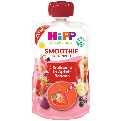 Hipp Smoothie Био Смути закуска ябълка, банан и червени плодове 12 М+ 120 г