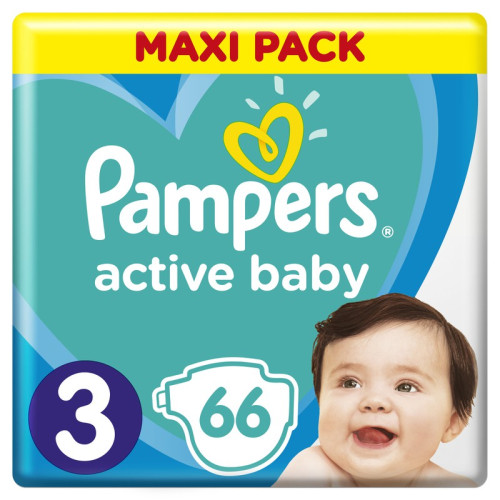 Пелени Pampers Active Baby Размер 3 Midi 66 бр