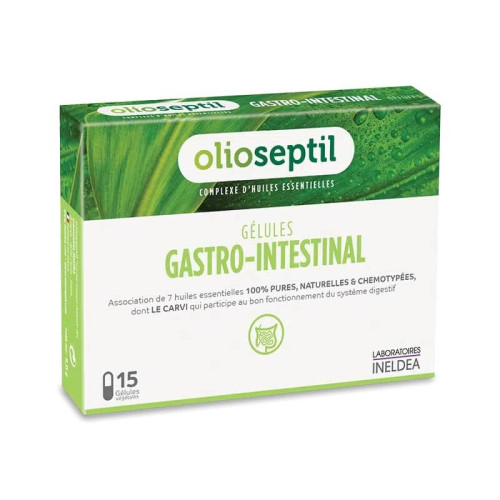 OLIOSEPTIL GELULES GASTRO-INTESTINAL Стомашно-чревни капсули с етерични масла от мащерка, мента и карамфил х 15 броя