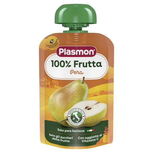 Plasmon 100% Pera Плодова закуска круша за деца 6М+ 100 гр