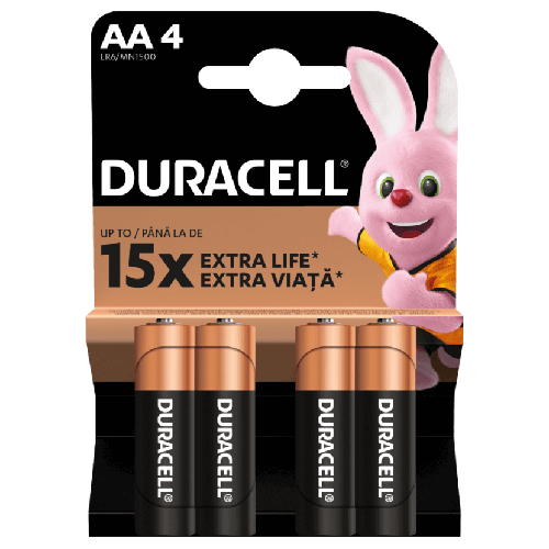Duracell Алкални батерии AA 4 бр