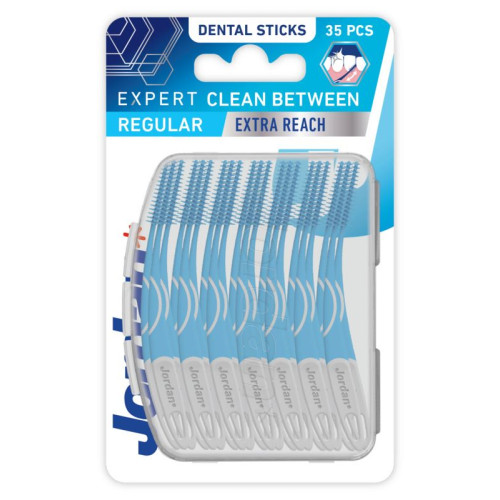 Jordan Expert Sticks Regular Клечки за зъби със силиконов накрайник х 35 бр